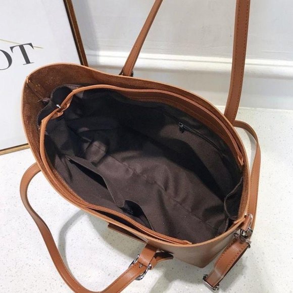 Alexa Shopper Tote Handbag in Camel - Picture 5 of 6